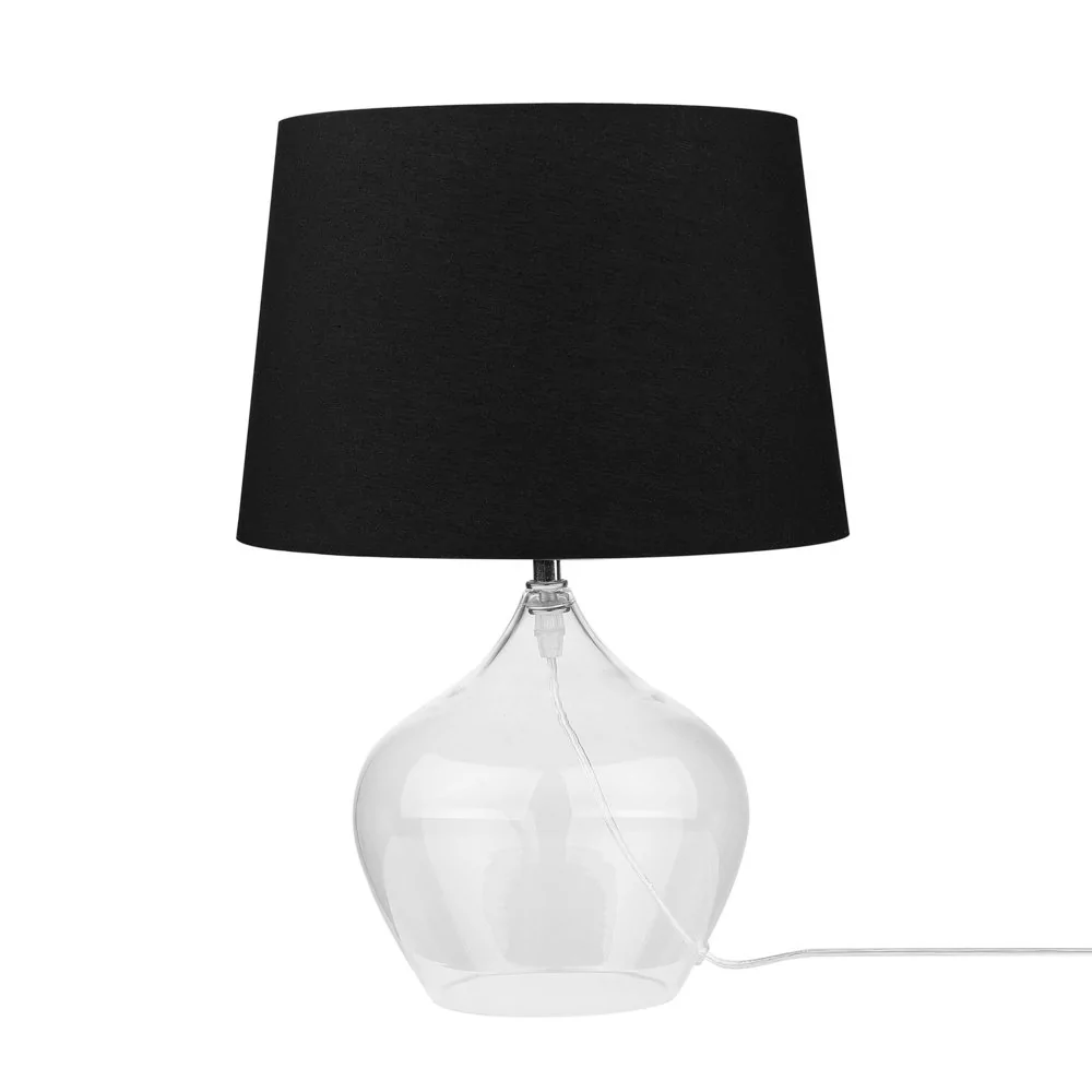 Beliani Lampa stołowa szkło przezroczyste/czarna 45 cm OSUM