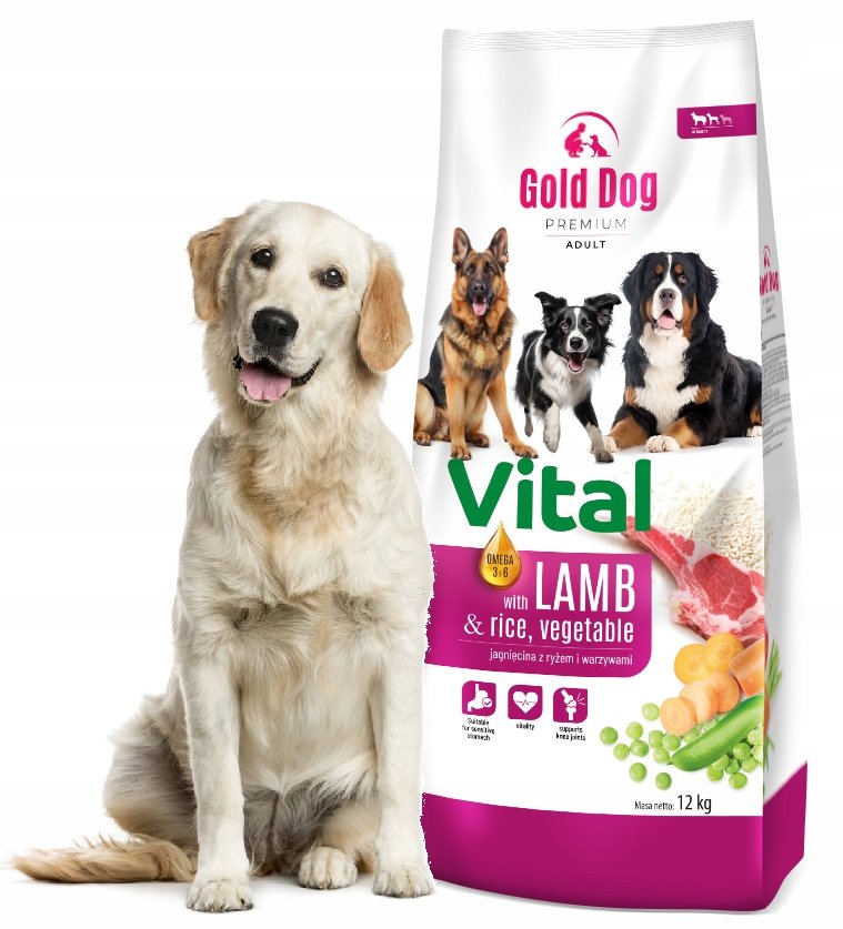Gold Dog Premium Vital 12 kg Sucha karma dla psa z jagnięciną
