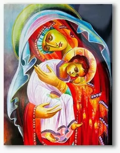 Matka Boża z Dzieciątkiem, nowoczesny abstrakcyjny obraz religijny plexi - Ikony i obrazy sakralne - miniaturka - grafika 1