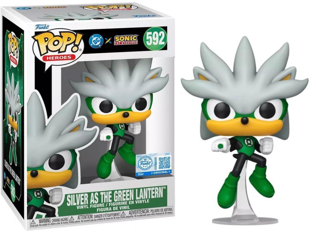 funko pop! dc comics jla & sonic heroes 592 silver as the green lantern