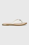 Klapki i japonki damskie - Tommy Hilfiger japonki skórzane TH ELEVATED THONG damskie kolor biały na płaskim obcasie FW0FW06998 - miniaturka - grafika 1