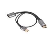 Adaptery i przejściówki - Lanberg AD-HD-DP-02 adapter kablowy 0,2 m HDMI Typu A (Standard) DisplayPort Srebrny - miniaturka - grafika 1