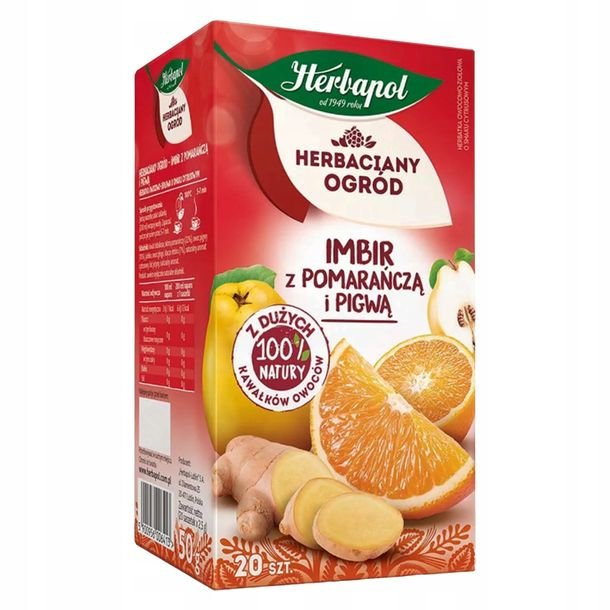 IMBIR POMARAŃCZA PIGWA herbaciany ogród herbata HERBAPOL 20 TOREBEK