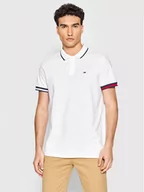 Koszulki męskie - Tommy Jeans Polo Tjm Reg Flag DM0DM12963 Biały Regular Fit - miniaturka - grafika 1