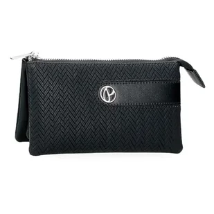 Pepe Jeans Sprig Portfel z trzema przegrodami Czarny 17,5x9,5x2 cm Sztuczna skóra by Joumma Bags, Czarny (Black), Talla única, Portfel z trzema przegródkami - Portfele - miniaturka - grafika 1