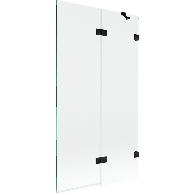 Mexen Lunar parawan nawannowy 2-skrzydłowy prawy 100 x 150 cm, transparent, czarny - 897-100-100-70-00-P