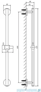 Omnires Drążek prysznicowy 66 cm biały mat DR12WM - Baterie umywalkowe - miniaturka - grafika 2
