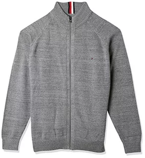 Tommy Hilfiger Męskie bt-amerykańskie bawełniane kardigany, wrzosowe cętkowane ciemnoszare, 3XL, Heathered cętkowane ciemnoszary, 3XL - Swetry męskie - miniaturka - grafika 1