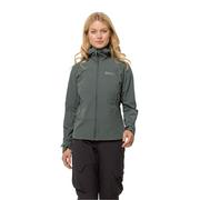 Kurtki damskie - Damska kurtka softshellowa Jack Wolfskin KAMMWEG JKT W slate green - XS - miniaturka - grafika 1