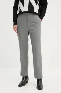 Tommy Hilfiger spodnie damskie kolor szary proste high waist WW0WW42951 - Spodnie damskie - miniaturka - grafika 1