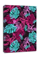 Obrazy i zdjęcia na płótnie - Liście tropikalne, różowe neony - obraz na płótnie Wymiar do wyboru: 30x40 cm - miniaturka - grafika 1