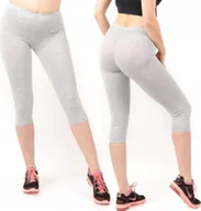 Legginsy - Legginsy damskie 3/4 krótkie Polskie bawełniane Getry Szare 4XL - miniaturka - grafika 1