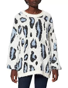 Urban Classics Damski sweter Ladies Leo Sweater z nadrukiem zwierzęcym, wielokolorowy (Abstract Leo 02246), L - Swetry damskie - miniaturka - grafika 1