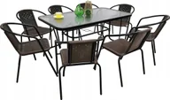Stoły ogrodowe - Bergamo Zestaw ogrodowy jadalniany na taras BERGOMO dla 8 osób brązowy - miniaturka - grafika 1