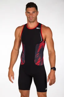 ZEROD Strój triathlonowy męski RACER TRISUIT red vivacity - Bielizna sportowa męska - miniaturka - grafika 5