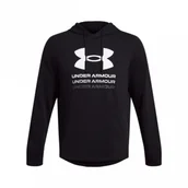 Bluzy dla chłopców - Chłopięca bluza dresowa nierozpinana z kapturem Under Armour UA Boys Rival Terry Hoodie - czarna - miniaturka - grafika 1