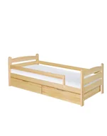 Krzesełka i taborety dla dzieci - Drewniane łóżko dziecięce z szufladami Mauricius 90x200, sosna naturalna - miniaturka - grafika 1