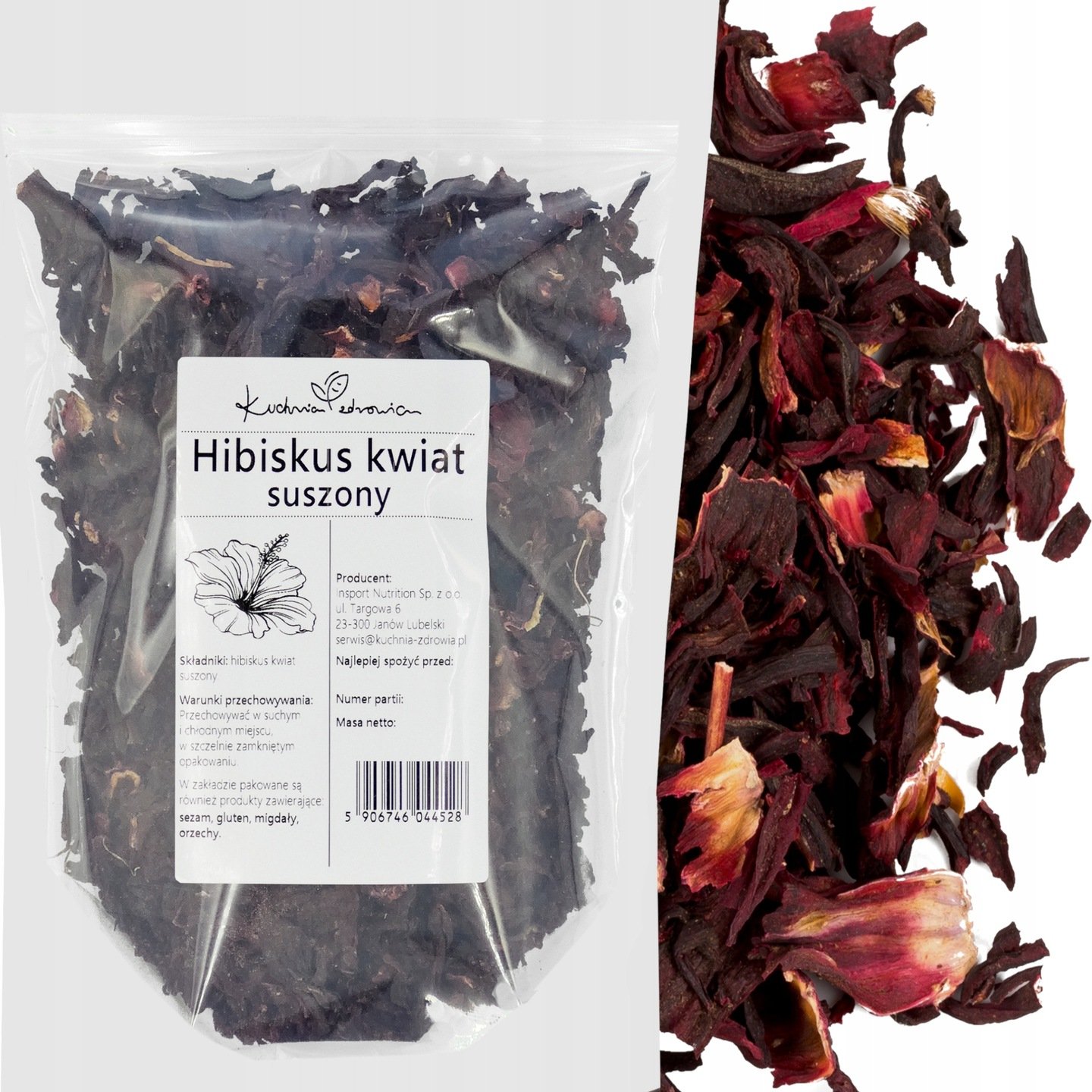 Hibiskus Kwiat Suszony 500g Herbata Z Hibiscusa Naturalna | Kuchnia Zdrowia