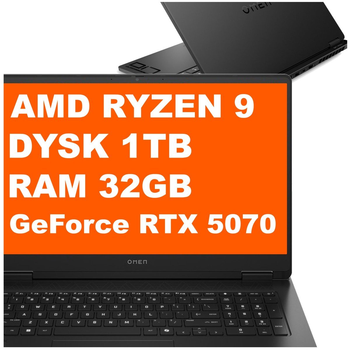 HP OMEN 17-db1660nd / BV5K3EA / Ryzen 9 / 32GB / 1TB / RTX 5070 / QHD / Win 11 / Czarny