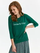 Bluzy damskie - Bluza damska zielona - SBL1259ZI bluza nierozpinana - TOP SECRET - Odzieżowy sklep internetowy TOP SECRET - miniaturka - grafika 1