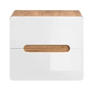 Szafki łazienkowe - Szafka pod umywalkę nablatową biały połysk A0-R07 - miniaturka - grafika 1