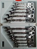 Klucze i nasadki - Silver Zestaw kluczy płasko-oczkowych z przegubem i grzechotką 8 - 19mm 12szt. SK-012-01 - miniaturka - grafika 1