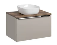 Szafki łazienkowe - Szafka do łazienki z umywalką, Santa Fe, 80x46x46 cm, beżowy, mat - miniaturka - grafika 1