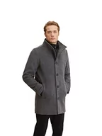 Płaszcze męskie - TOM TAILOR Męskie Płaszcz wełniany z kurtką wewnętrzną 1032506, 30500 - Dark Grey Black Herringbone, XL - miniaturka - grafika 1