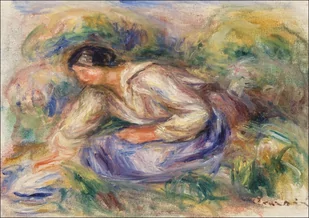 Galeria Plakatu, Plakat, Woman in Blue Skirt, Pierre-Auguste Renoir, 30x20 cm - Plakaty - miniaturka - grafika 1