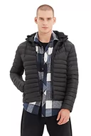 Kurtki męskie - Trendyol Męska bluza z kapturem, zwykła, kurtka zimowa, płaszcz, czarny, XL, Czarny, XL - miniaturka - grafika 1
