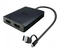 Huby USB - i-Tec CADUAL4KHDMI USB-A/USB-C Dual 4K/60 Hz HDMI Czarny - miniaturka - grafika 1