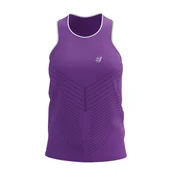 Bielizna sportowa męska - COMPRESSPORT Koszulka biegowa damska PERFORMANCE SINGLET lilac - miniaturka - grafika 1