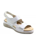 Sandały damskie - SANDAŁY RIEKER - V9260-80 WHITE - Rieker - miniaturka - grafika 1