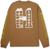 Koszulki męskie - t-shirt męski HUF ONE SOUND LS TEE Camel - miniaturka - grafika 1