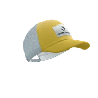 Czapki i chusty sportowe męskie - COMPRESSPORT Czapka z daszkiem TRUCKER 6P CAP grey dawn/ceylon yellow - miniaturka - grafika 1