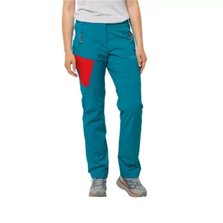 Spodnie sportowe damskie - Damskie spodnie softshellowe Jack Wolfskin GLASTAL PANTS W tile blue - 36 - grafika 1