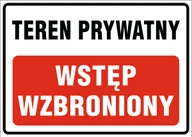 Akcesoria BHP - Tablica Teren prywatny Wstęp wzbroniony 25x35cm PCV 1mm UV - miniaturka - grafika 1