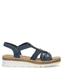 Sandały damskie - Rieker Sandały V1206-14 Granatowy - miniaturka - grafika 1