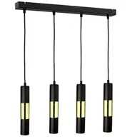 Lampy sufitowe - KET LAMPA wisząca KET1255 metalowa OPRAWA zwis tuby na listwie czarne złote KET1255 - miniaturka - grafika 1