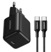 Ładowarki do telefonów - Ładowarka sieciowa Ugreen X513 30W GaN 1x USB-C + kabel USB-C 1m - czarna - miniaturka - grafika 1