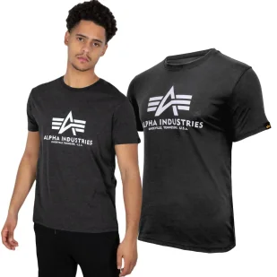 Koszulka Alpha Industries Basic 100501 466 - Szara  M - Odzież taktyczna i umundurowanie - miniaturka - grafika 1