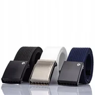 Paski - męski pasek PARCIANY zestaw CZARNY BIAŁY GRANAT - miniaturka - grafika 1