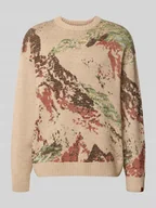 Swetry męskie - Sweter z dzianiny z prążkowanymi wykończeniami - miniaturka - grafika 1