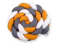 Ochraniacze do łóżeczka - Ochraniacz Warkocz Pleciony Do Łóżeczka Xxl - Biały-Musztardowy-Antracyt - miniaturka - grafika 1