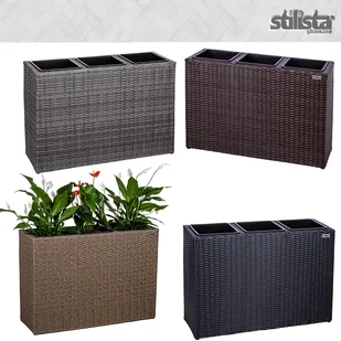 BEŻOWA DONICZKA OGRODOWA DONICA Z TECHNORATTANU - Pozostałe ozdoby ogrodowe - miniaturka - grafika 5