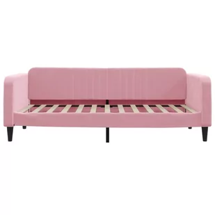Sofa z funkcją spania, różowa, 100x200 cm, obita aksamitem Lumarko! - Łóżka - miniaturka - grafika 4