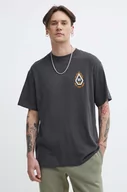 Koszulki męskie - Volcom t-shirt bawełniany męski kolor szary z nadrukiem - miniaturka - grafika 1