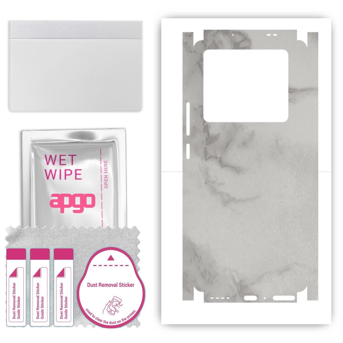 Folia naklejka skórka strukturalna na TYŁ+BOKI do Infinix Note 40 Pro - Marmur Szary - apgo SKINS