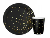 Dekoracje i nakrycia stołu na imprezę - Zestaw kubeczki i talerzyki papierowe granatowe - miniaturka - grafika 1