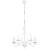 Lampy sufitowe - Aldex Żyrandol 5-pł róża biały 397F - 397F - miniaturka - grafika 1